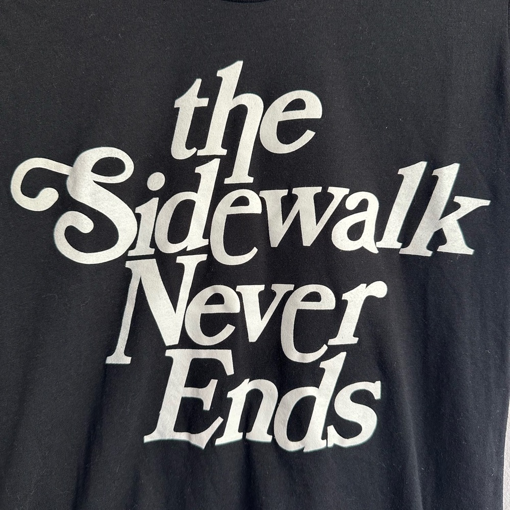 The Sidewalk Never Ends black t-shirt